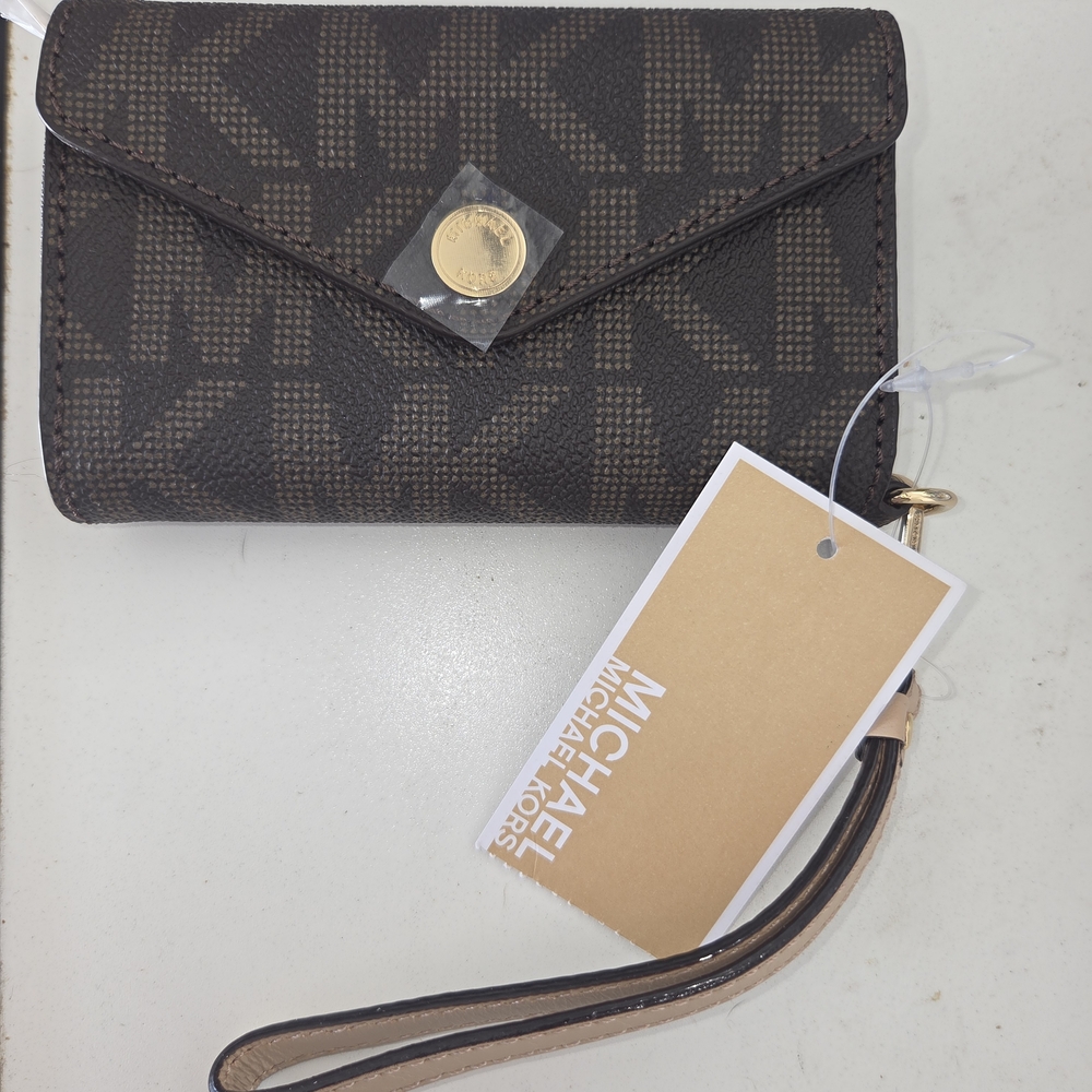 Michael Kors Dark Brown Monogram Wristlet